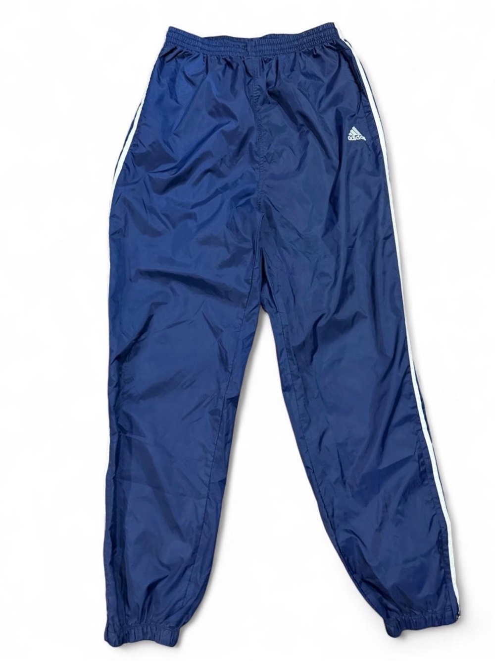 Vintage 90s Adidas Team Nylon Windbreaker Track Pants Navy Blue Baggy Y2K Size L